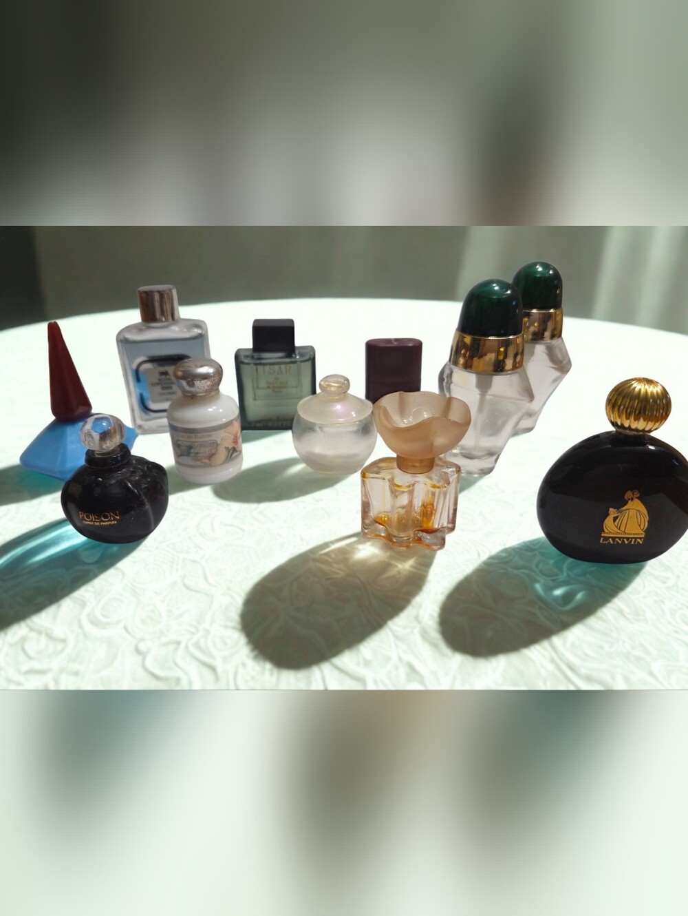 Vintage Miniature Fragrance Bottle Collection Display Lot – Lanvin, Dior, Etc
